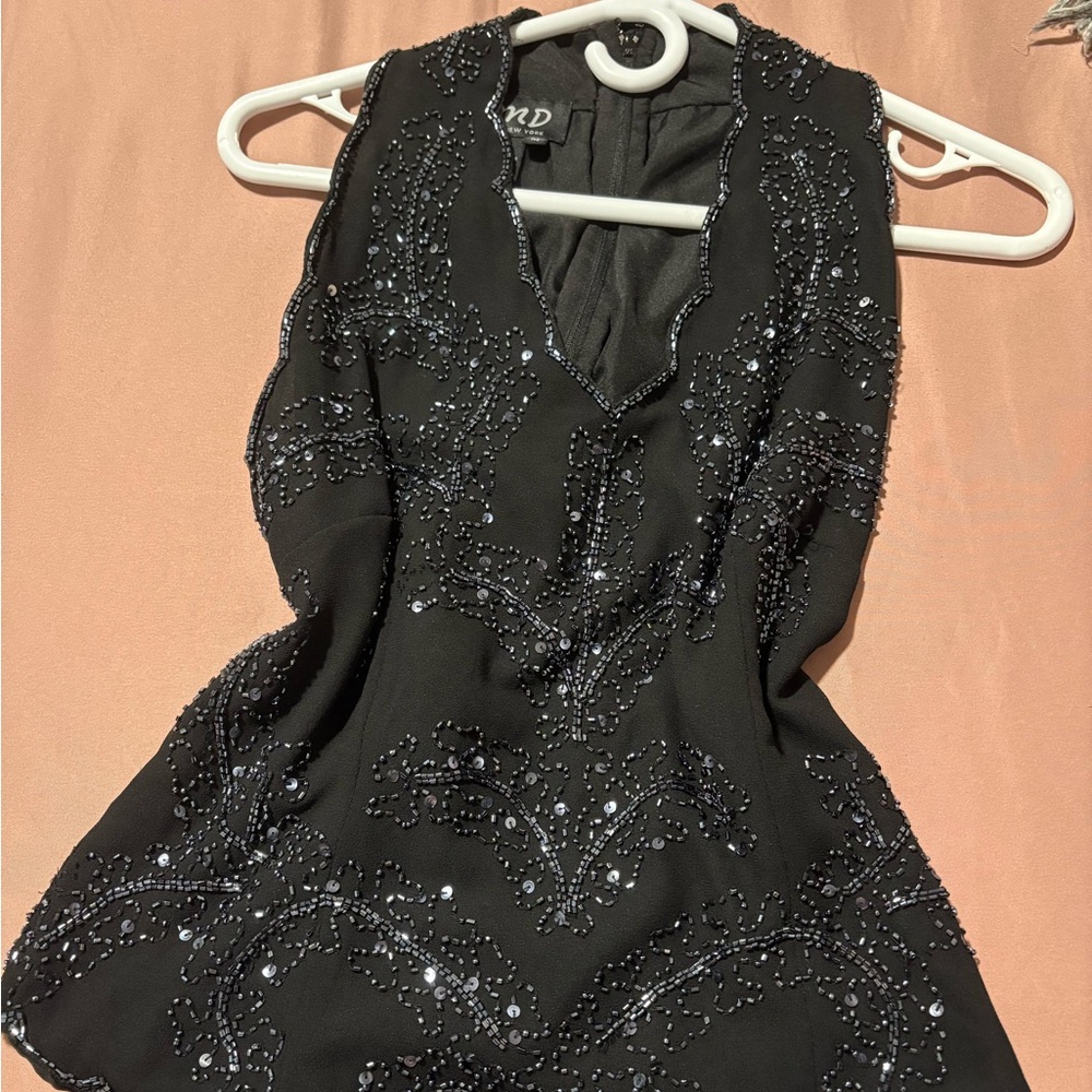 Elegant Black Beaded Women's Blouse